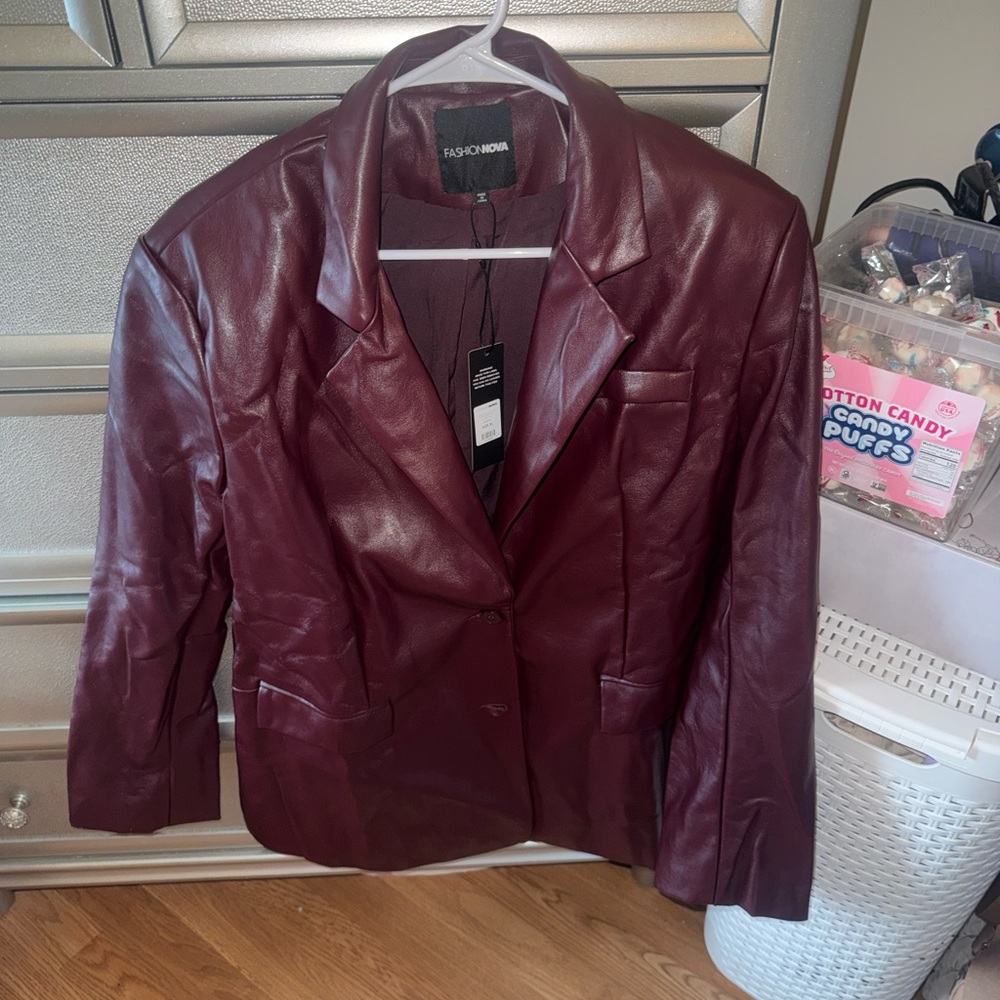 Fashion Nova Women's Rich Maroon Blazer